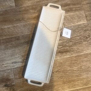 NWT Set of Mud Pie Cream Stoneware Tray